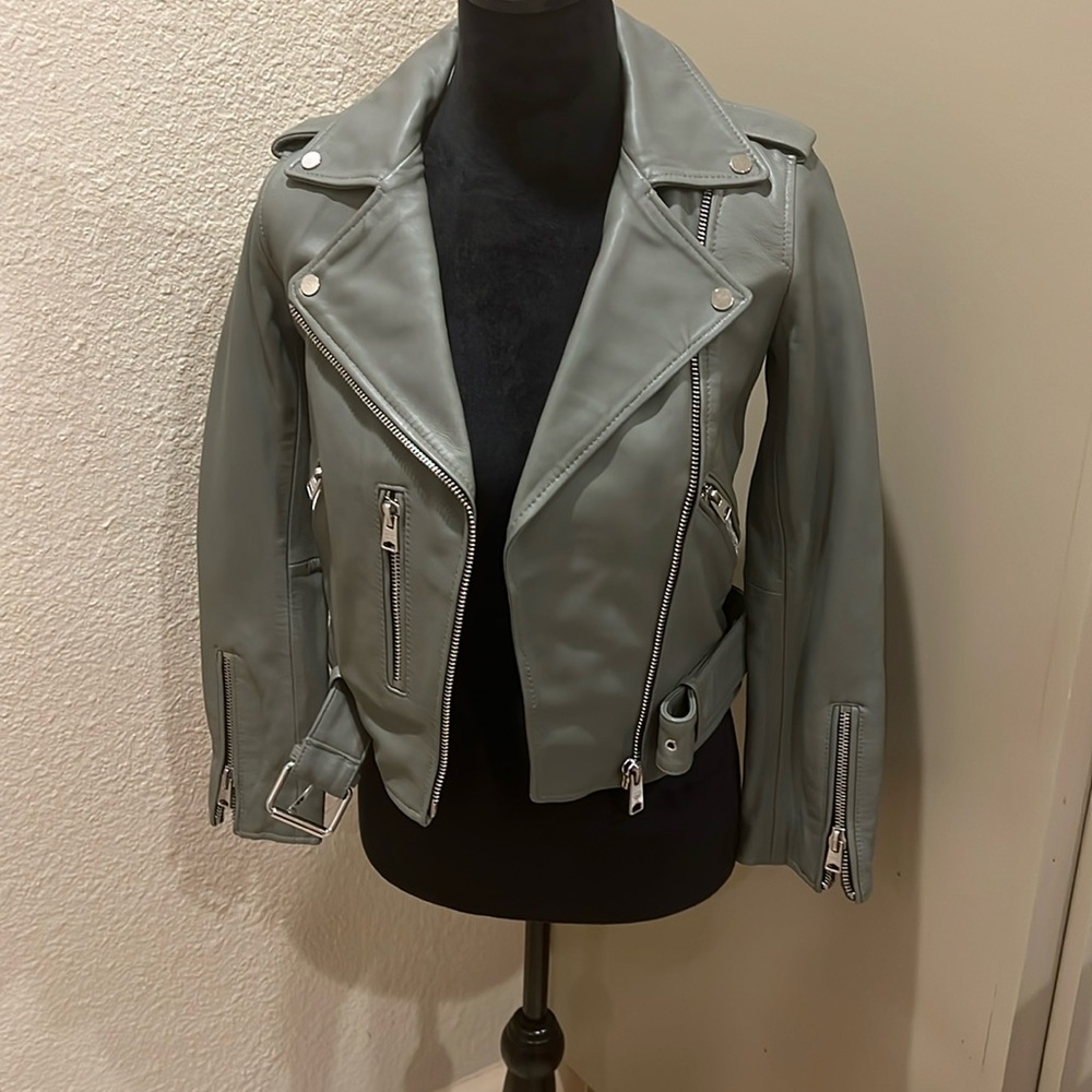 NWT All Saints moto leather jacket size 0